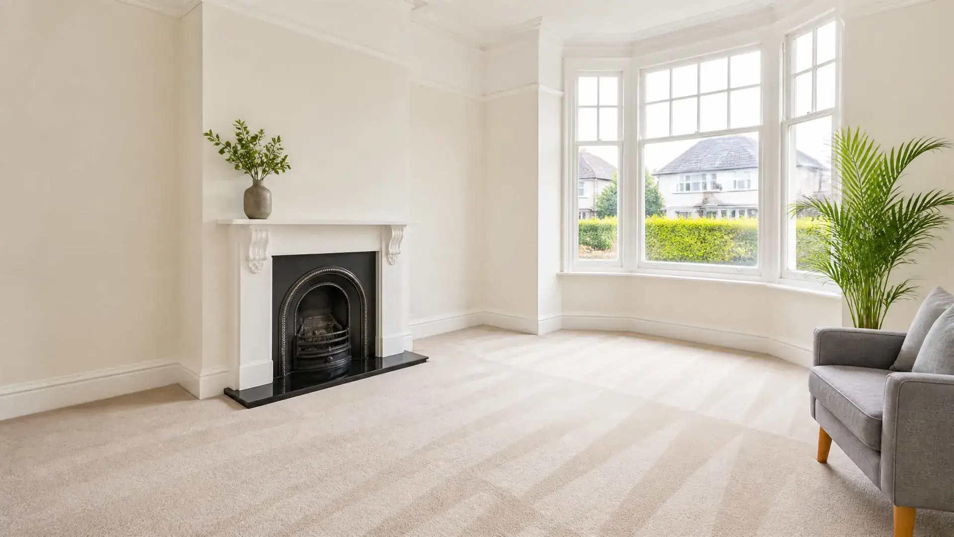 Sunlit Barnsley living room with a freshly cleaned carpet and sofa